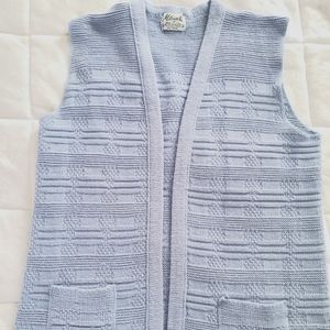 Vintage Milrank Open Cardigan Sweater.  Baby Blue